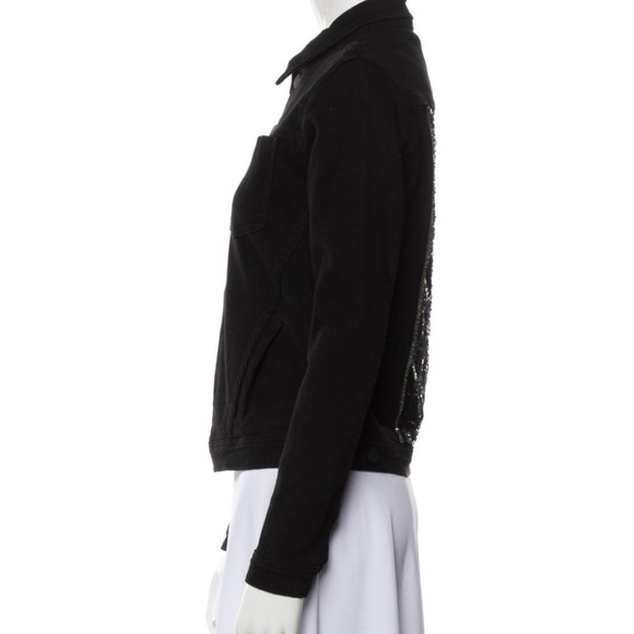 L'AGENCE Celine black denim jacket with sequins size XS - Picture 2 of 12